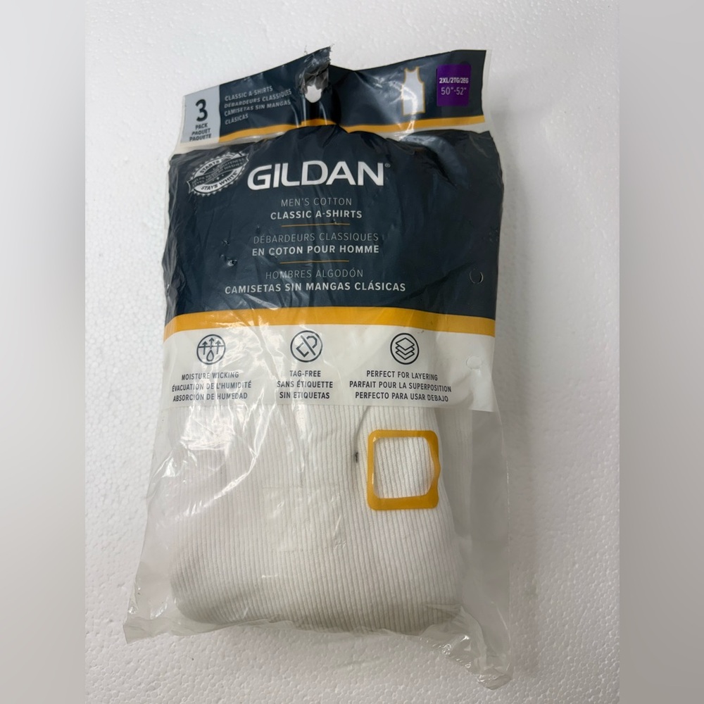 Gildan Men's Cotton White Undershirts